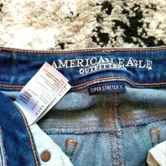 American Eagle Jeans, Super Stretch, Skinny, Distressed, Size 0 - Picture 2 of 4